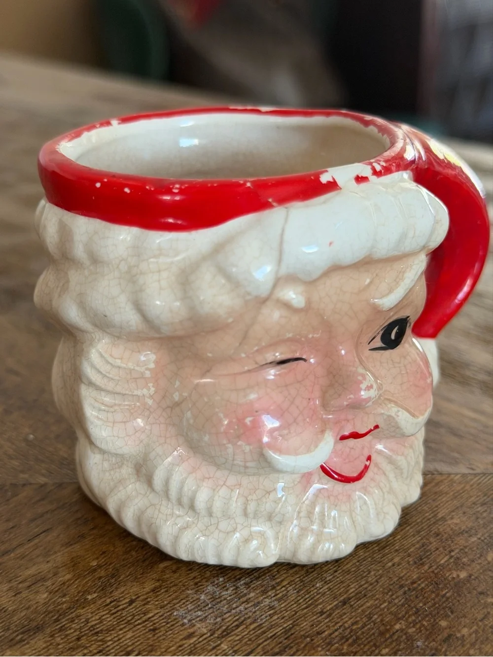 Vintage Napco Winking Santa Mug